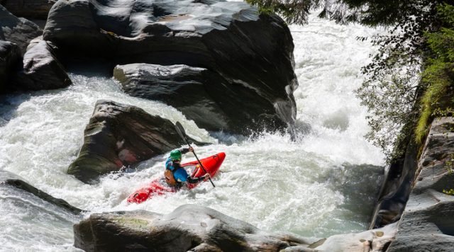 Kayaker in white water