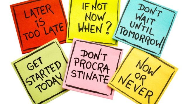 fighting procrastination - set of motivational notes