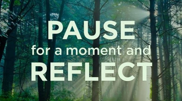 pause and reflect