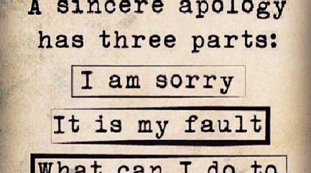 sincere apology