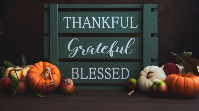 thankful grateful blessed