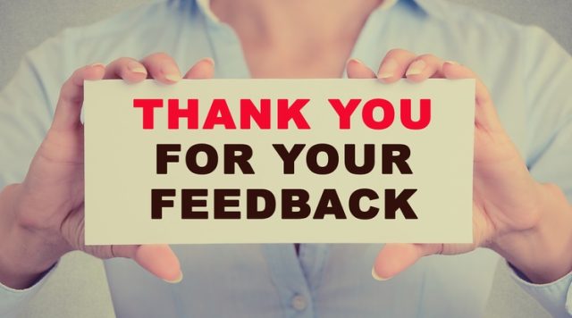 thanks for feedback